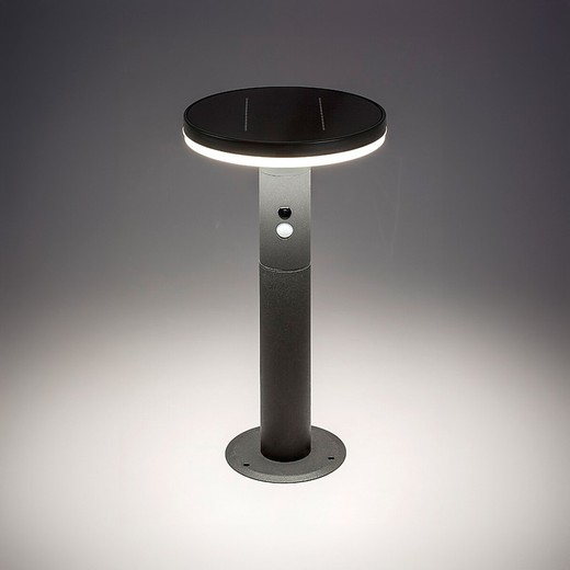 Alaska Solar Floor Lamp Beacon in Anthracite and White Stainless Steel IP44