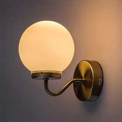 Wall Lamp E14 White Glass Bronze Metal IP44 TOGO