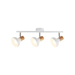 3-spot lamp Spot E14 White wood HOLLY