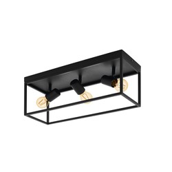 Plafon de techo 3 luces Silentina negro