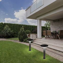 Alaska Solar Vloerlamp Beacon in antraciet en wit roestvrij staal IP44