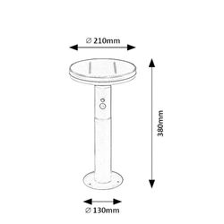 Alaska Solar Vloerlamp Beacon in antraciet en wit roestvrij staal IP44