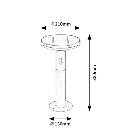 Alaska Solar Vloerlamp Beacon in antraciet en wit roestvrij staal IP44