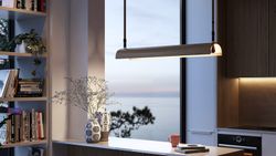 Aluet S/100 - Suspension - Indirect Light - Triac Dimmable - Beige Ribbon - Ash Wood Shade