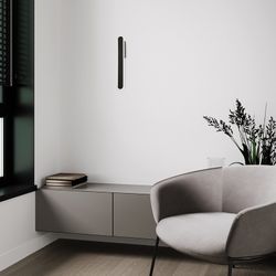 Schwarze LED-Wandleuchte Sindri