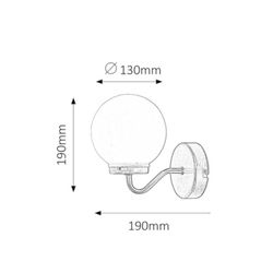 Candeeiro de parede E14 Branco Vidro Metal Bronze IP44 TOGO