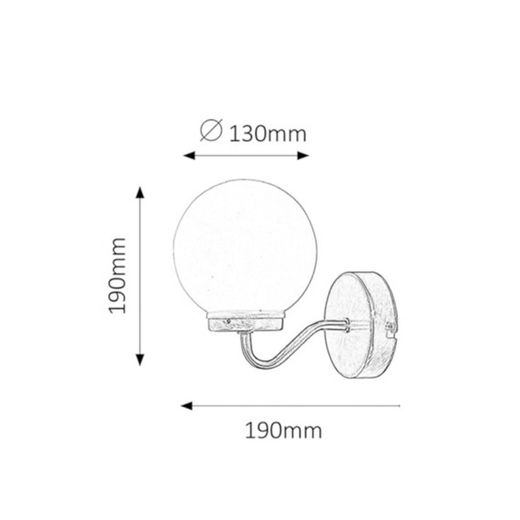 Candeeiro de parede E14 Branco Vidro Metal Bronze IP44 TOGO