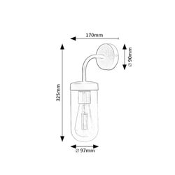 Aplique Pared Baño E27 Cromo IP44 YAGO