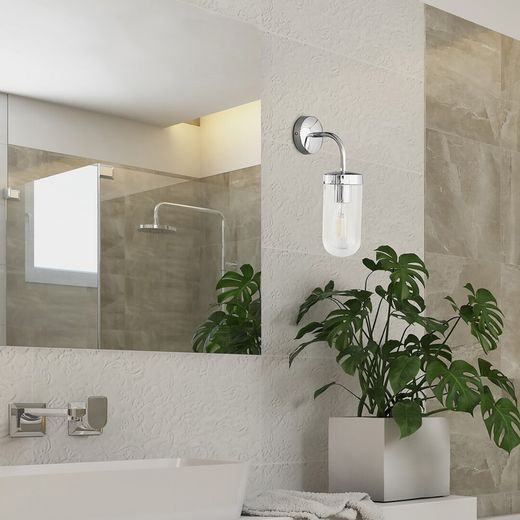 Aplique Pared Baño E27 Cromo IP44 YAGO