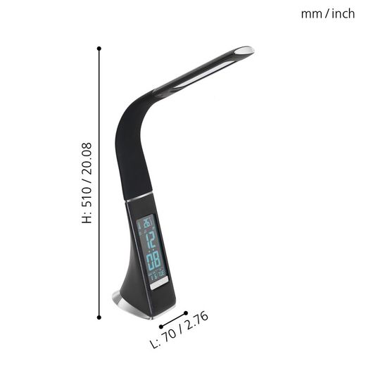 Candeeiro de mesa preto Cognoli