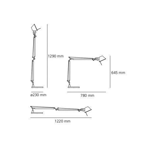 Lampara Flexo Tolomeo E27 Base Aluminio