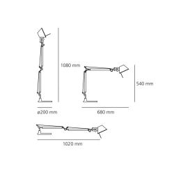 Lampara Flexo Tolomeo Mini E27 Base Aluminio