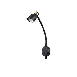 Lilou 1L Preto/Dourado Flexo Spotlight Luminária de parede
