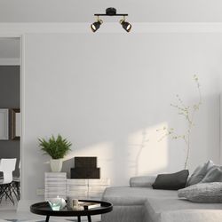 Wall Lamp Focus 2L Black/Gold Lilou