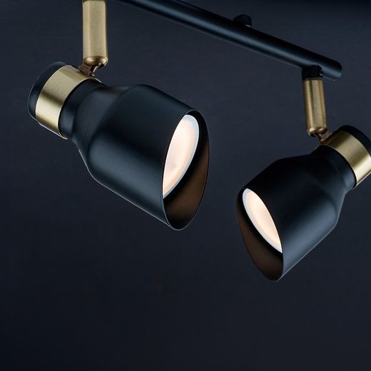 Wall Lamp Focus 2L Black/Gold Lilou