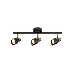 Aplique Foco 3L Negro/Oro Lilou