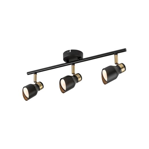 Wandleuchte Lilou 3L Schwarz/Gold