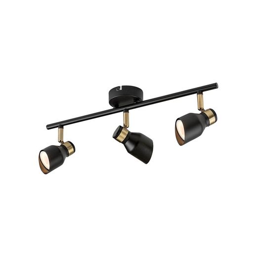 Wandleuchte Lilou 3L Schwarz/Gold
