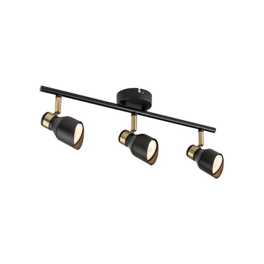 Wandleuchte Lilou 3L Schwarz/Gold