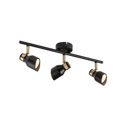 Wandleuchte Lilou 3L Schwarz/Gold