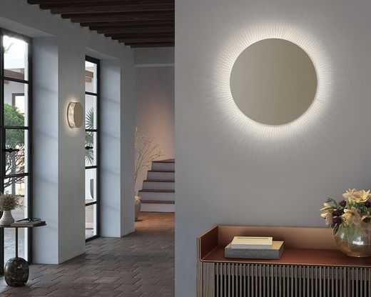 Helios A/02 Wall Lamp - Triac Dimmable - Oak Brown - Beige Thread