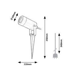 Krobia LED Tuinprikker Zwart GU10 IP65