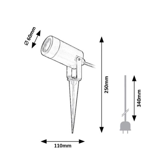 Krobia LED Tuinprikker Zwart GU10 IP65
