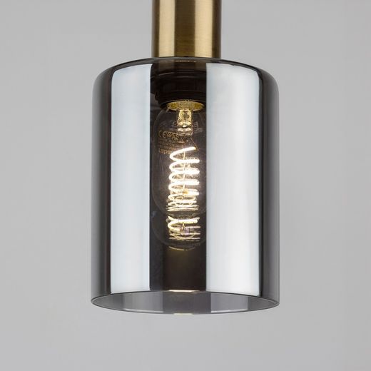 Lampe suspendue Perez 4L en verre et noir