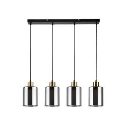 Lampe suspendue Perez 4L en verre et noir