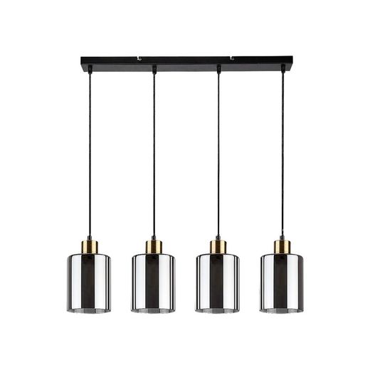 Lampe suspendue Perez 4L en verre et noir