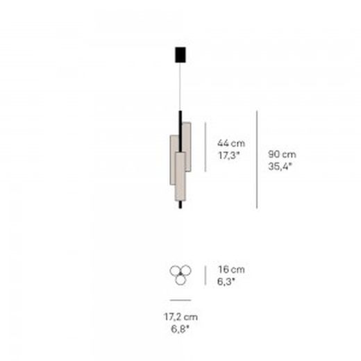 BLACK NOTE Triplet Dimbare Gouden Hanglamp