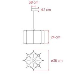 Luminária pendente KACTOS roseta branca