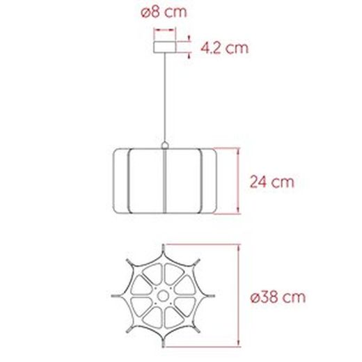 Luminária pendente KACTOS roseta branca