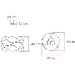 Luminária pendente grande de níquel fosco LINK