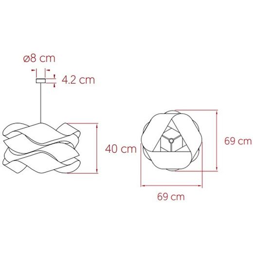 Luminária pendente grande de níquel fosco LINK