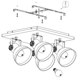 Barnstaple plafondlamp met 4 spots