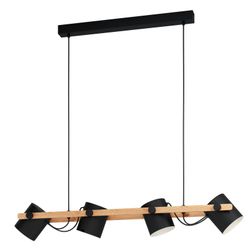 Lampe de salon suspendue en bois de corne de style vintage