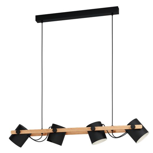 Lampe de salon suspendue en bois de corne de style vintage