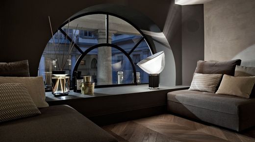 Table Lamp Taccia Led Vetro Eu/Ul/Gb/Sa Anod Silver