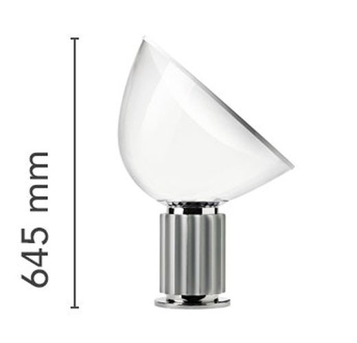 Table Lamp Taccia Led Vetro Eu/Ul/Gb/Sa Anod Silver