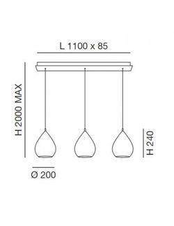 Luminária de teto vintage gisella 3l