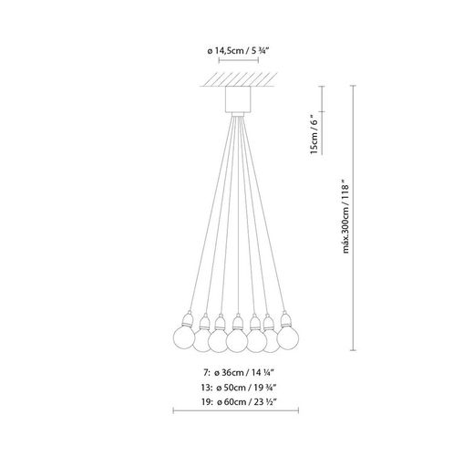 Innenhängelampe Ilde Max S7 Chrom