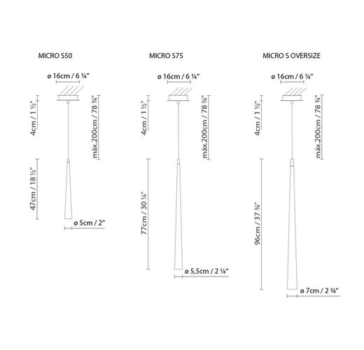 Innenpendelleuchte Micro S50 Schwarz