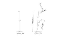 Lâmpada de piso para ambientes internos Speers F branco-latão