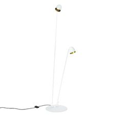 Lâmpada de piso para ambientes internos Speers F branco-latão