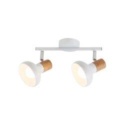 Lampe Spot E14 2 ampoules Bois blanc HOLLY