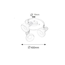 3-spot round lamp Spot E14 White wood HOLLY