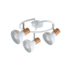 3-spot round lamp Spot E14 White wood HOLLY