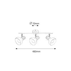 3-spot lamp Spot E14 White wood HOLLY