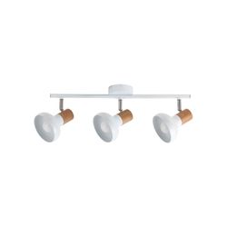 3-spot lamp Spot E14 White wood HOLLY
